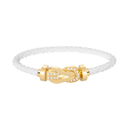 [Topon Jewelry]CHANCE LARGE 8 FIGURE BUCKLE HALF DIAMOND BRACELET GOLD