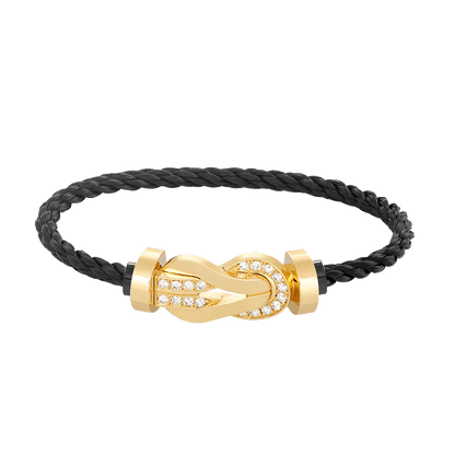 [Topon Jewelry]CHANCE LARGE 8 FIGURE BUCKLE HALF DIAMOND BRACELET GOLD