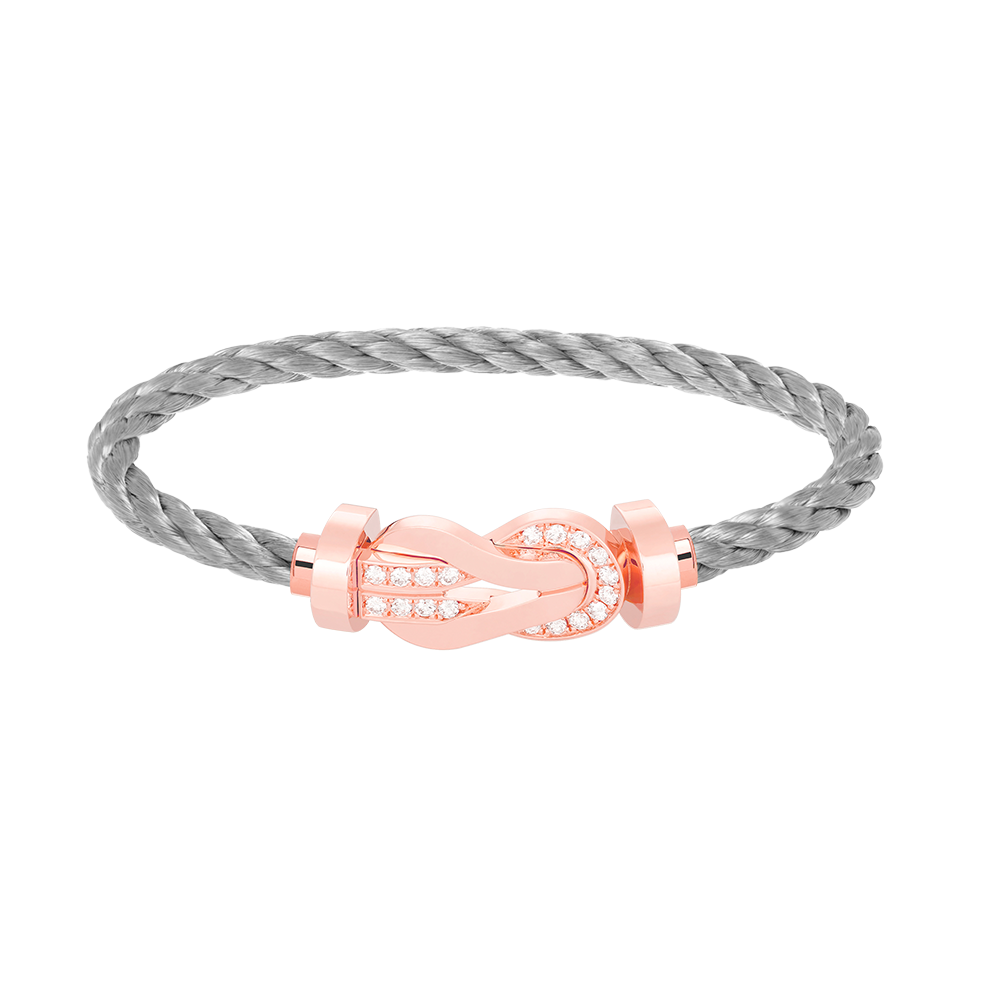 [Topon Jewelry]CHANCE LARGE 8 FIGURE BUCKLE HALF DIAMOND BRACELET ROSE GOLD