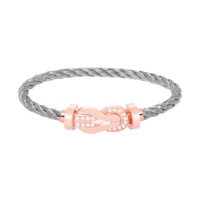 [Topon Jewelry]CHANCE LARGE 8 FIGURE BUCKLE HALF DIAMOND BRACELET ROSE GOLD