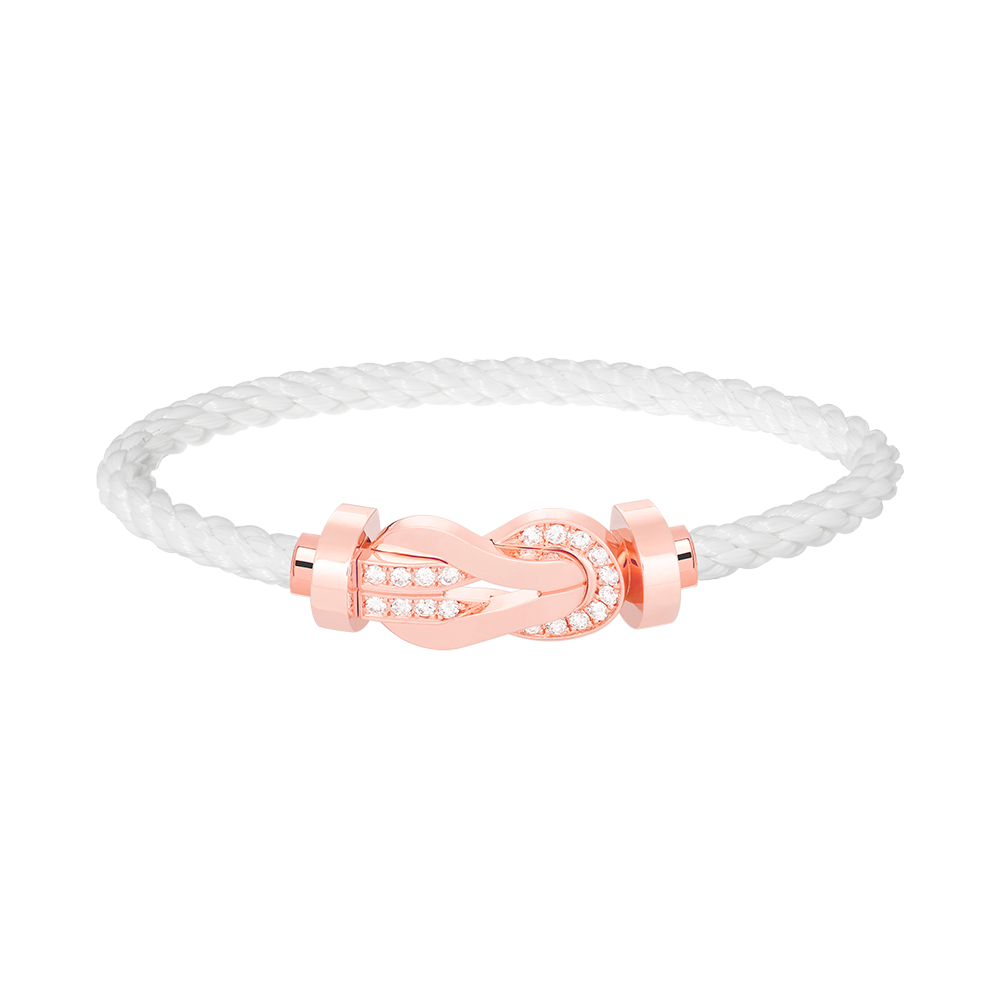 [Topon Jewelry]CHANCE LARGE 8 FIGURE BUCKLE HALF DIAMOND BRACELET ROSE GOLD