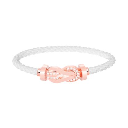 [Topon Jewelry]CHANCE LARGE 8 FIGURE BUCKLE HALF DIAMOND BRACELET ROSE GOLD