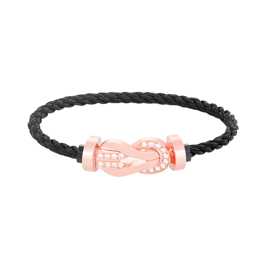 [Topon]CHANCE LARGE 8 FIGURE BUCKLE HALF DIAMOND BRACELET ROSE GOLD