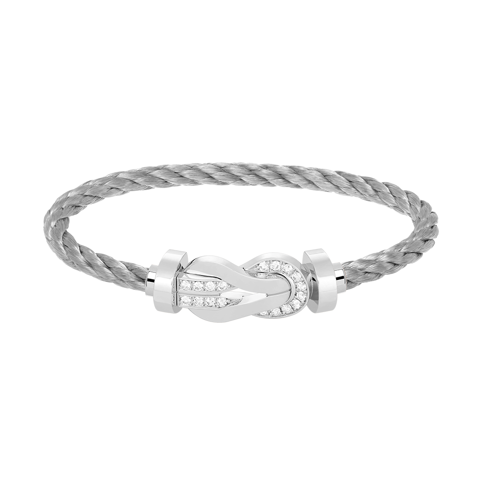 [Topon]CHANCE LARGE 8 FIGURE BUCKLE HALF DIAMOND BRACELET SILVER