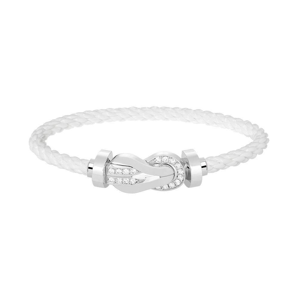 [Topon Jewelry]CHANCE LARGE 8 FIGURE BUCKLE HALF DIAMOND BRACELET SILVER