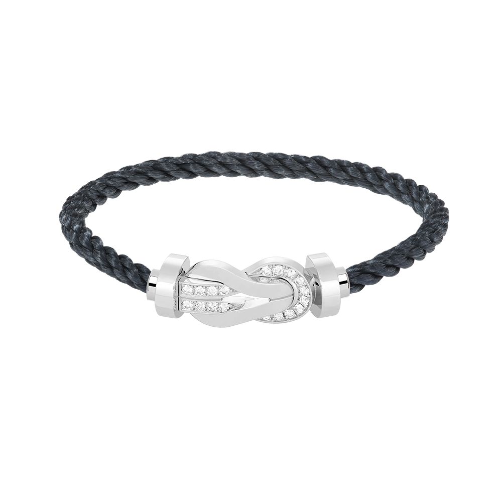 [Topon]CHANCE LARGE 8 FIGURE BUCKLE HALF DIAMOND BRACELET SILVER