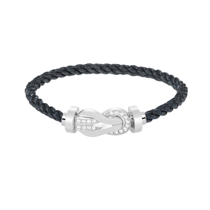 [Topon]CHANCE LARGE 8 FIGURE BUCKLE HALF DIAMOND BRACELET SILVER