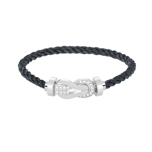 [Topon]CHANCE LARGE 8 FIGURE BUCKLE HALF DIAMOND BRACELET SILVER