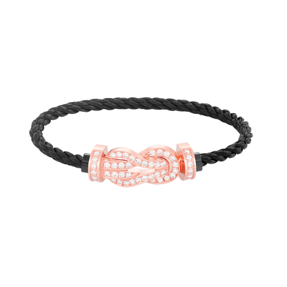 [Topon Jewelry]CHANCE LARGE 8 FIGURE BUCKLE FULL DIAMOND BRACELET ROSE GOLD