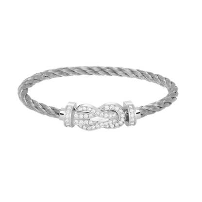 [Topon Jewelry]CHANCE LARGE 8 FIGURE BUCKLE FULL DIAMOND BRACELET SILVER