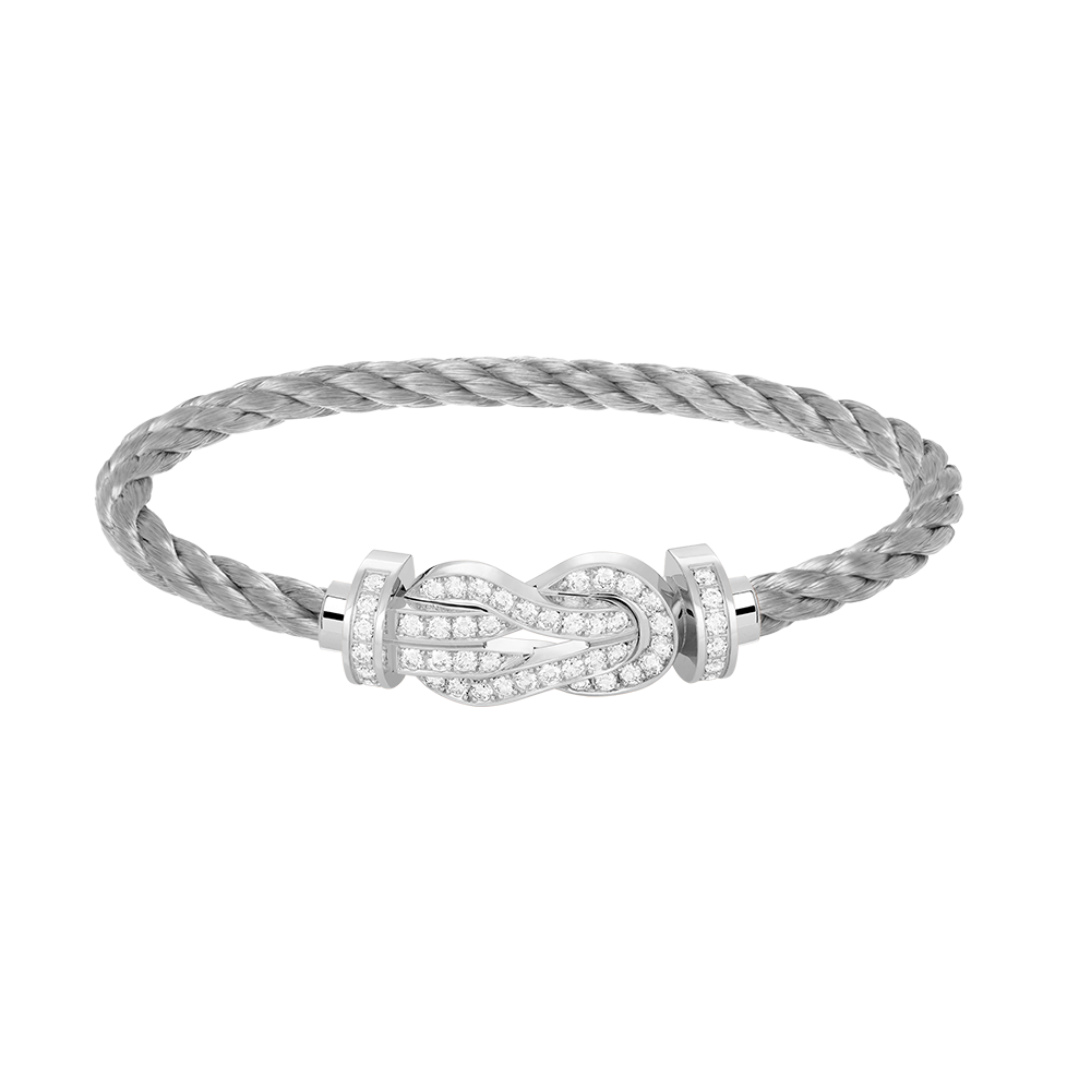 [Topon]CHANCE LARGE 8 FIGURE BUCKLE FULL DIAMOND BRACELET SILVER
