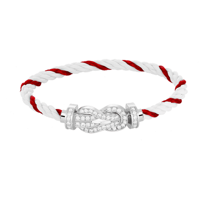 [Topon]CHANCE LARGE 8 FIGURE BUCKLE FULL DIAMOND BRACELET SILVER