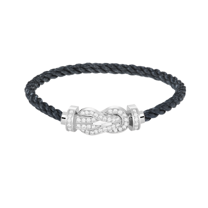 [Topon Jewelry]CHANCE LARGE 8 FIGURE BUCKLE FULL DIAMOND BRACELET SILVER