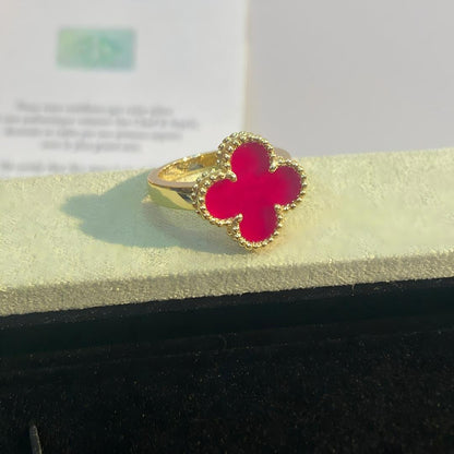 [TOPON]NEW CLOVER PINK ENAMEL RINGS