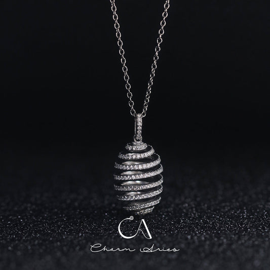 FULL DIAMONDS SPIRAL S925 SILVER NECKLACE