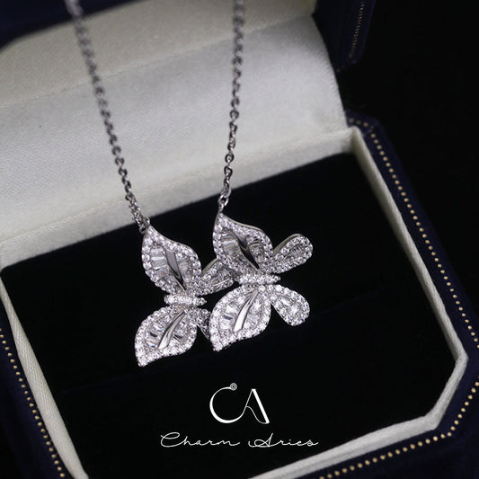 BUTTERFLY  S925 FULL DIAMOND NECKLACE