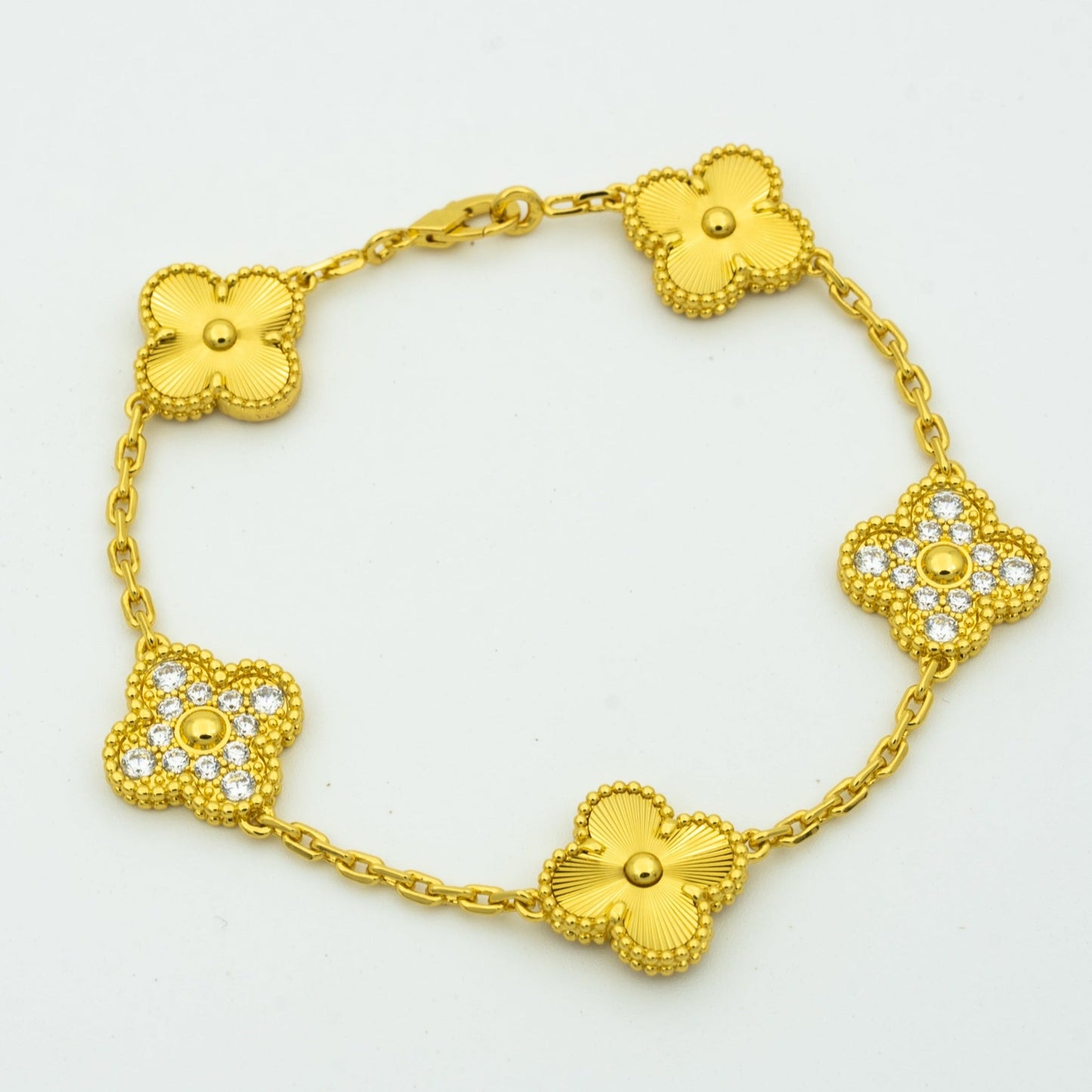 [Topon Jewelry]CLOVER BRACELET 5 MOTIFS GOLD DIAMOND