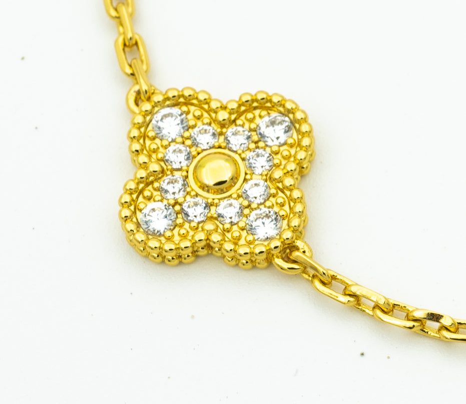 [Topon Jewelry]CLOVER BRACELET 5 MOTIFS GOLD DIAMOND