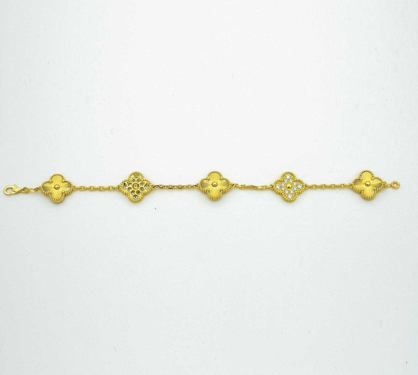 [Topon Jewelry]CLOVER BRACELET 5 MOTIFS GOLD DIAMOND