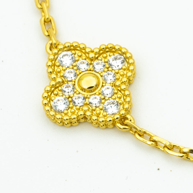 [Topon Jewelry]CLOVER BRACELET 5 MOTIFS GOLD DIAMOND