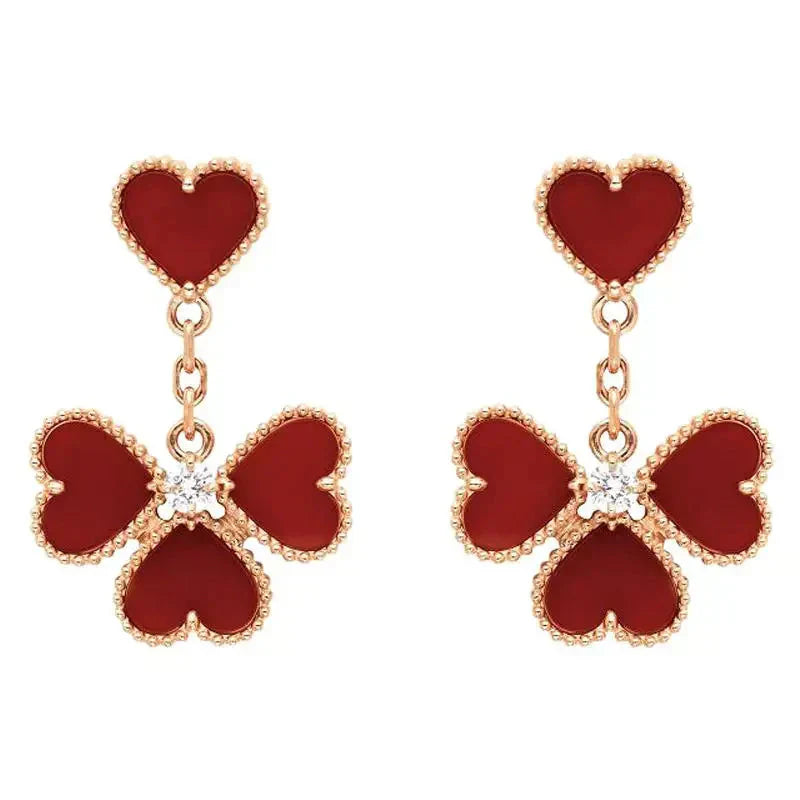 [Topon]SWEET CLOVER CARNELIAN EARRINGS