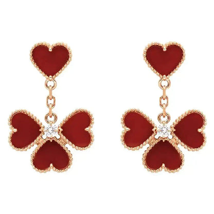 [Topon]SWEET CLOVER CARNELIAN EARRINGS