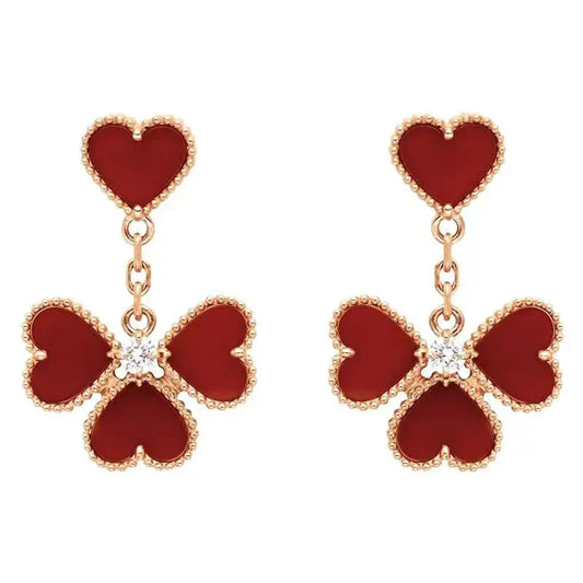 [Topon]SWEET CLOVER CARNELIAN EARRINGS