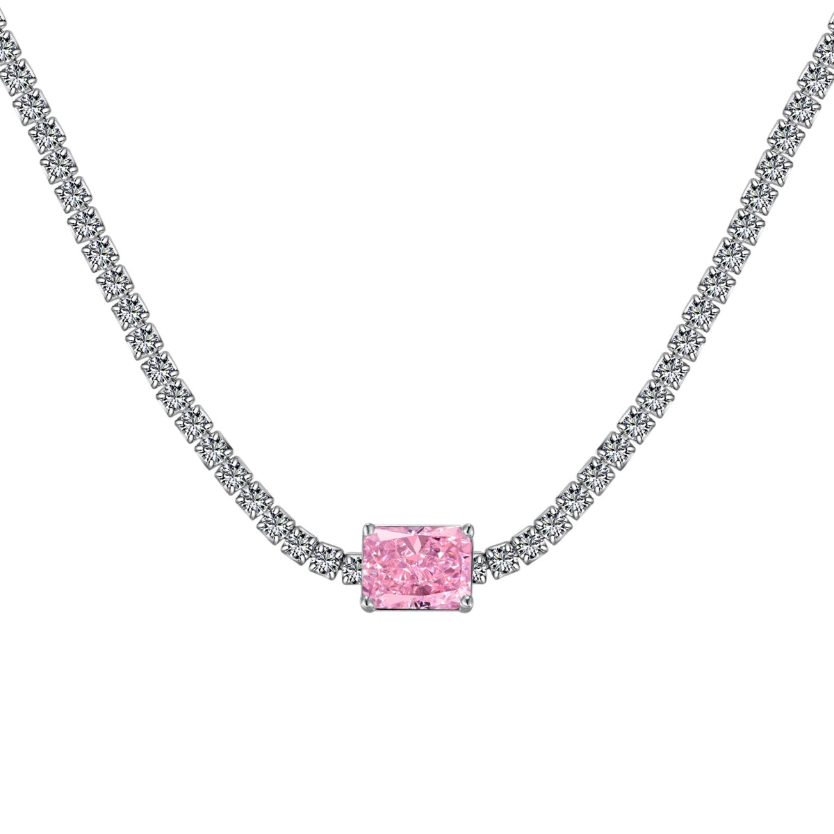 2.0 carat Ornate Emerald Cut Necklace