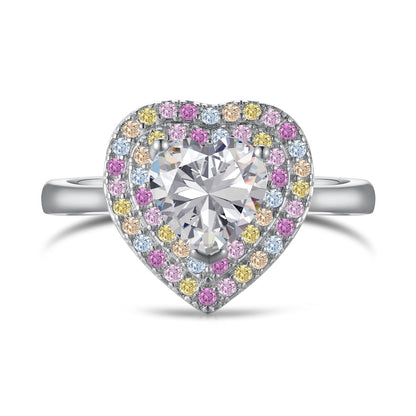 Delicate Ebullient Heart Shape Wedding Ring