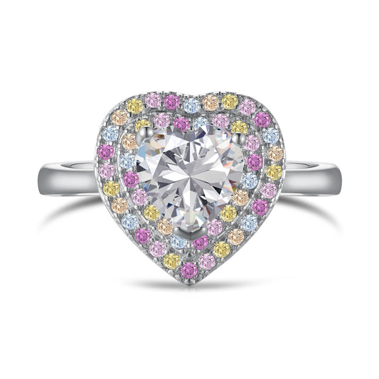 Delicate Ebullient Heart Shape Wedding Ring