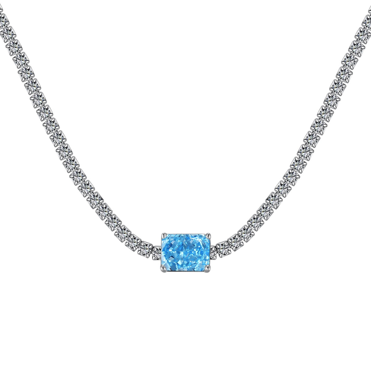 2.0 carat Ornate Emerald Cut Necklace