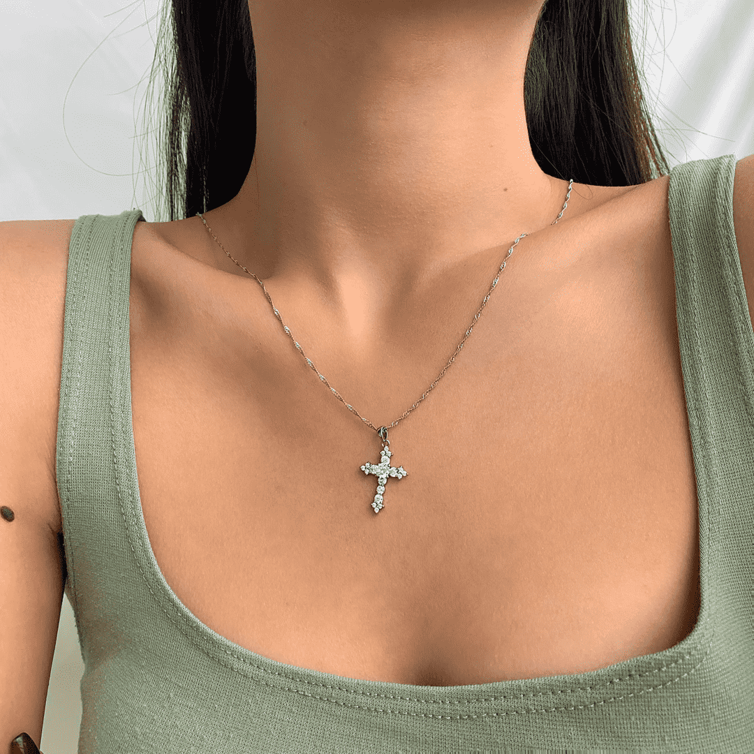 Delicate Cross Shape Necklace