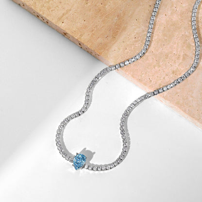 1.0 carat Unique Pear Cut Tennis Necklace