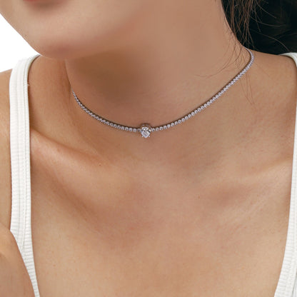 1.0 carat Unique Pear Cut Tennis Necklace