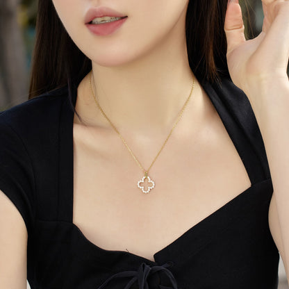 Four-Leaf Clover Hollow Design Exquisite Necklace