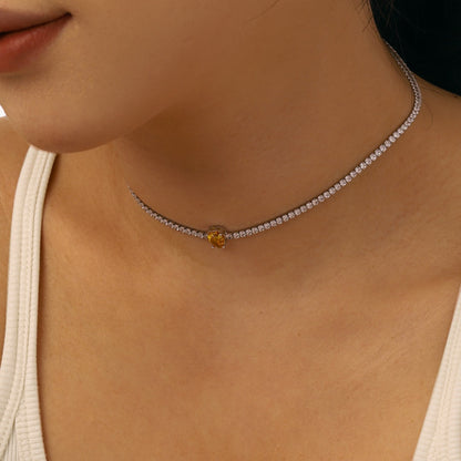 1.0 carat Unique Pear Cut Tennis Necklace