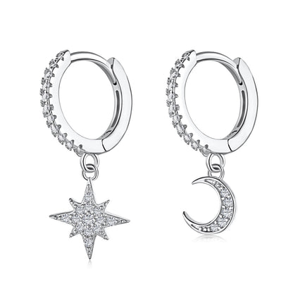 Star and Moon Asymmetric Earrings