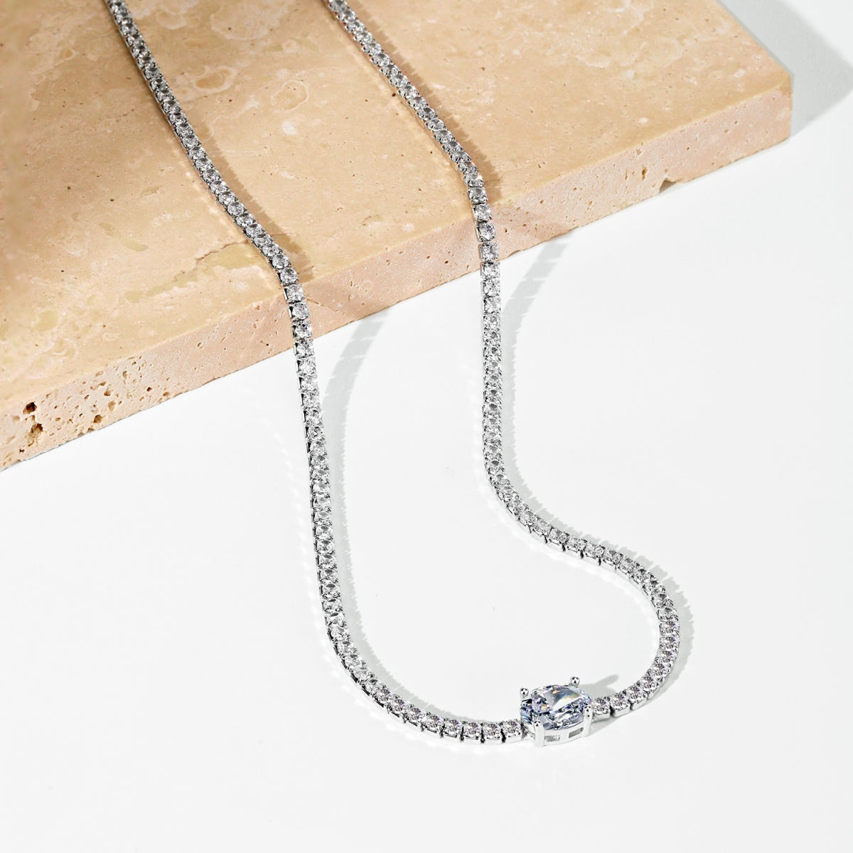 1.0 Carat Shining Oval Cut Necklace