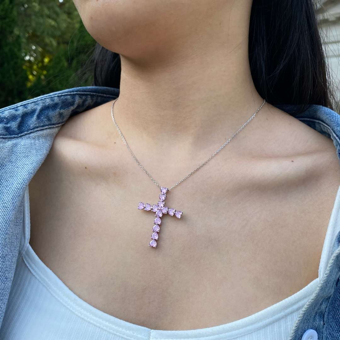 Radiant Cross Shape Necklace