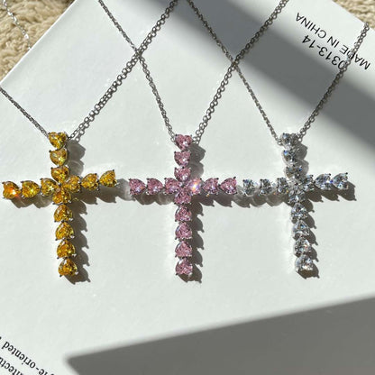 Radiant Cross Shape Necklace