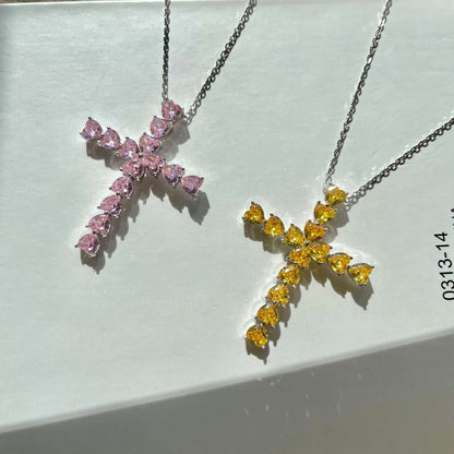 Radiant Cross Shape Necklace