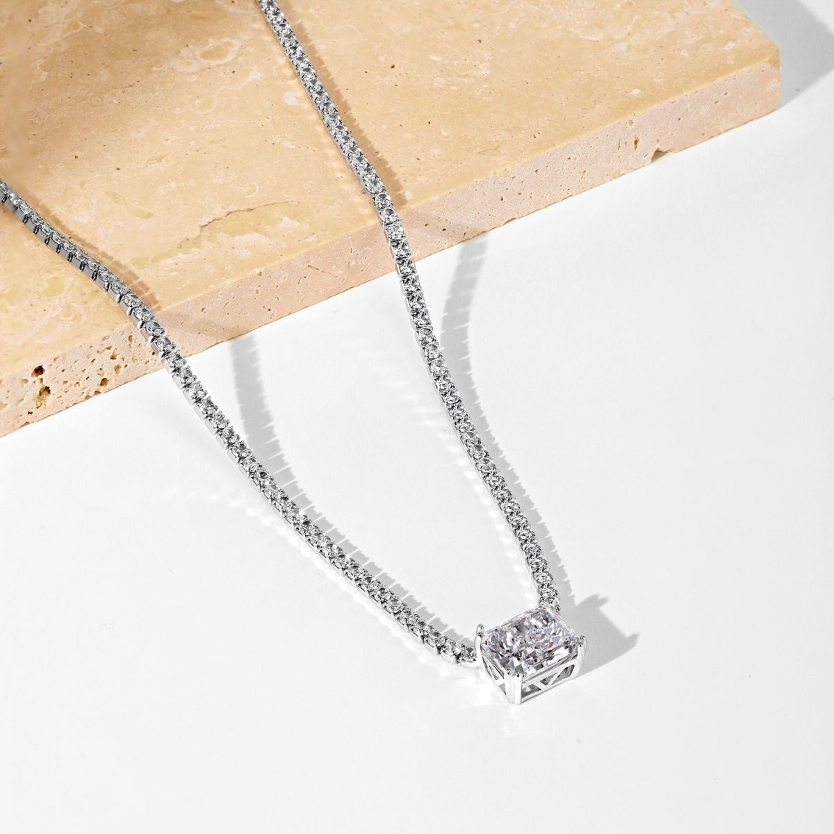 4.0 Carat Elegant Radiant Cut Necklace