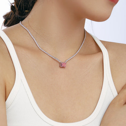 4.0 Carat Elegant Radiant Cut Necklace