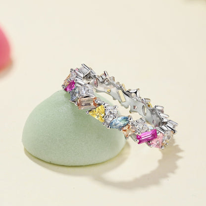 Dazzling Polychromatic Multi cut Daily Ring