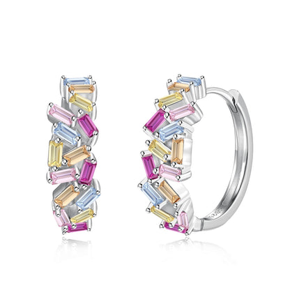 Dazzling Colorful Emerald Cut Daily Earrings