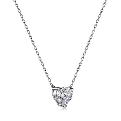 Heart Shape Main Stone Pendant Collarbone Necklace