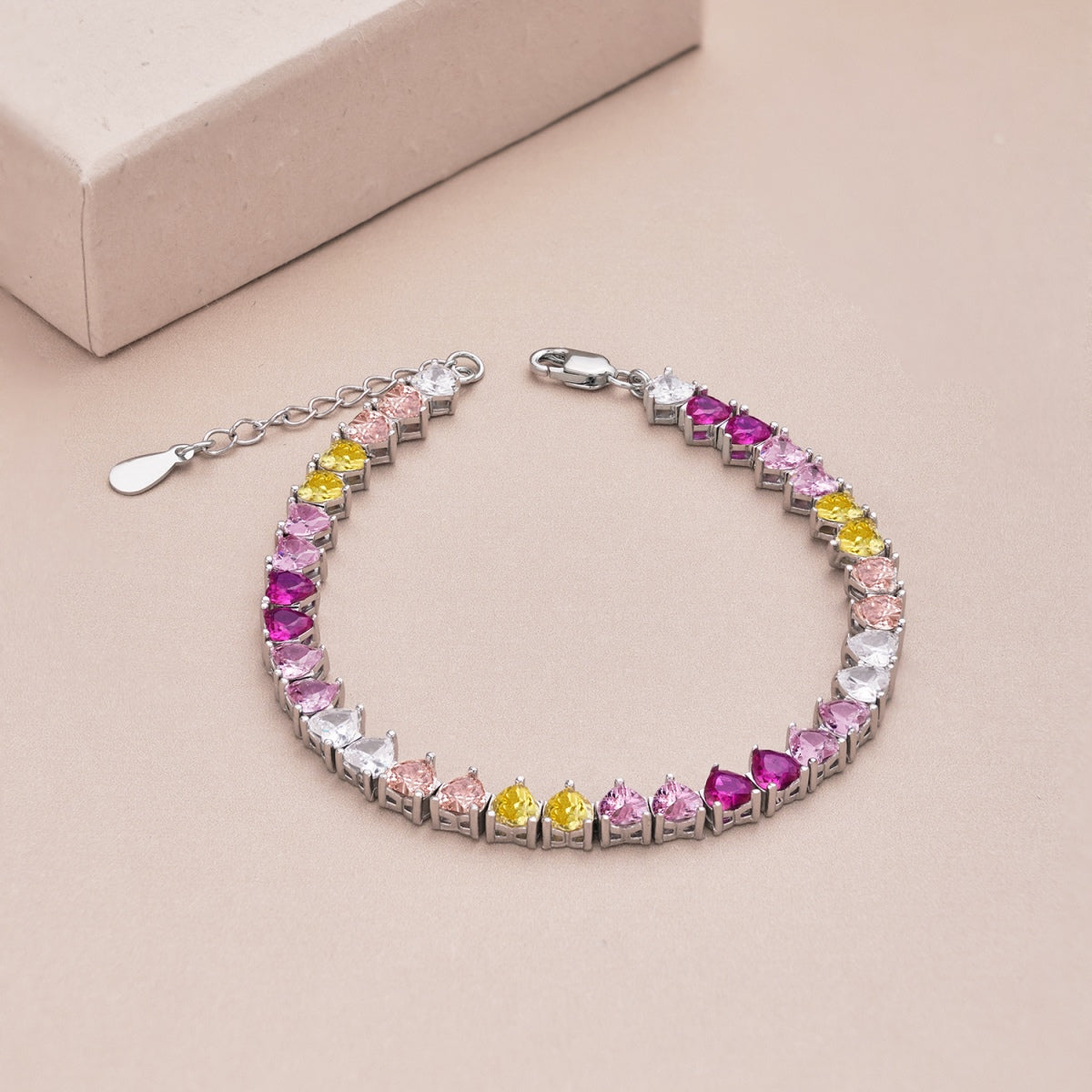 Luxurious Colorful Romantic Heart Shape Lover Bracelet