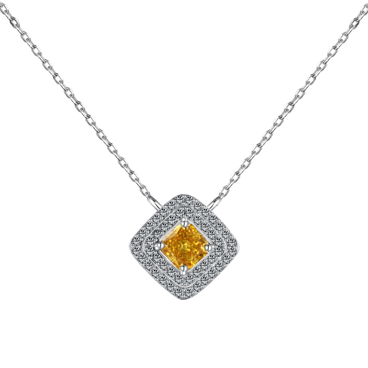 Sparkling Asscher Cut Necklace