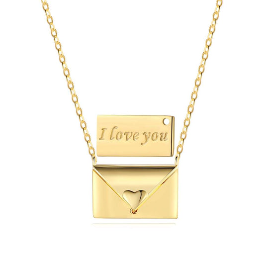 Envelope Heart Shape Mother's Day Necklace