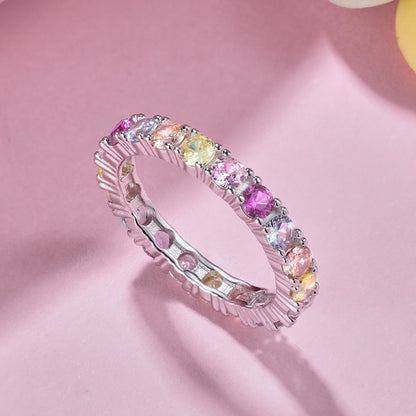 Dazzling Lustrous Round Cut Tennis Ring